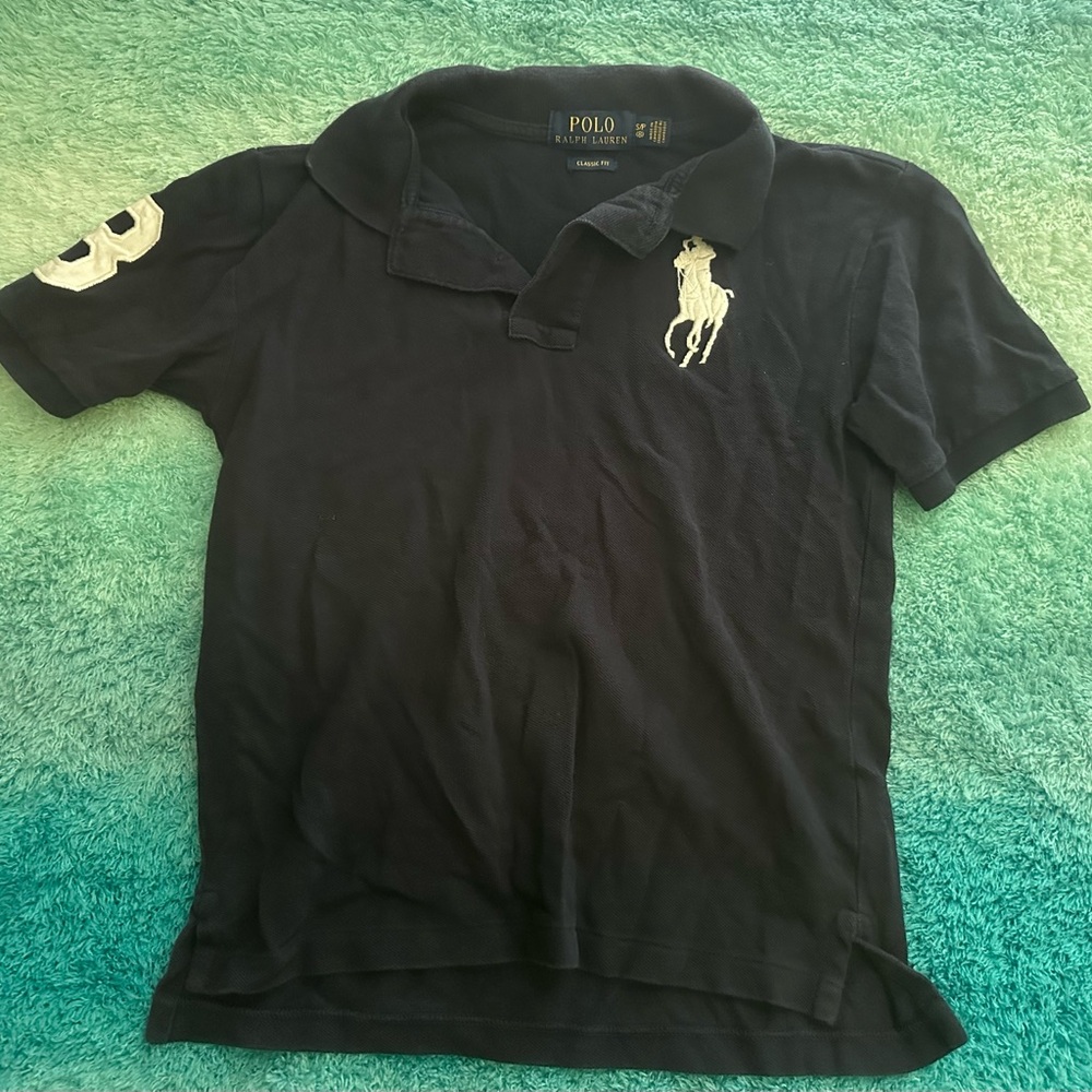 Ralph Lauren Polo Big Pony Shirt NAVY/WHITE Boys S(8) = Sz 7-8